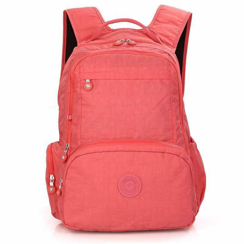 防潑水尼龙时尚後背包女2018新款旅行包学生書包休闲雙肩包 - 背囊/背包 - 防水材質 紅色