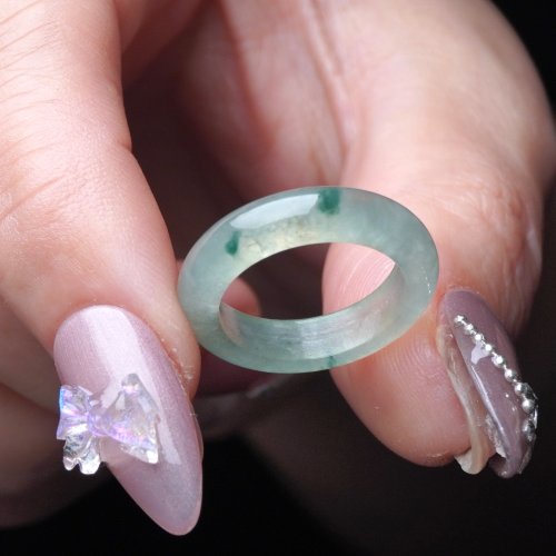 瓔珞珠寶盒 E.L.Jewelry Box 冰種飄花翡翠戒指戒圈 | 國際10圍 | 天然緬甸玉翡翠A貨 | 送禮