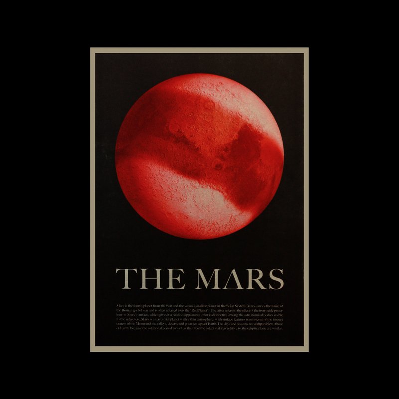 火星A3海報   The Mars  A3 Poseter - 卡片/明信片 - 紙 紅色