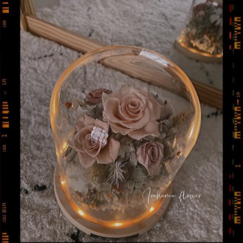 IceHome flower 夜燈款永生玻璃罩鐘花 玻璃罩 大款 永生花 生日禮物 情人節禮物