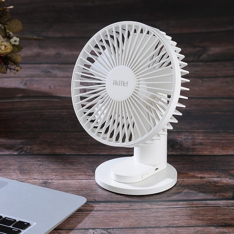 【ikiiki 伊崎】USB Charging Desk Clip Dual-purpose Fan - Electric Fans - Other Materials White