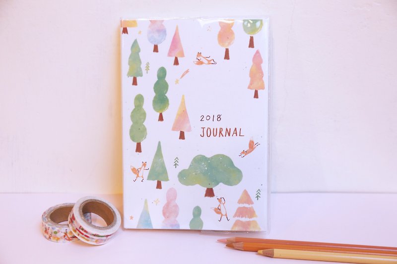 紙 ノート・手帳 - リトルフォックス2018年カレンダー - 森の冒険に行きます