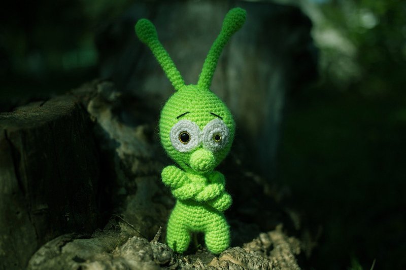 Crochet alien toy, Crochet alien Stuffed, toy knitted alien, Soft alien - 寶寶/兒童玩具/玩偶 - 羊毛 
