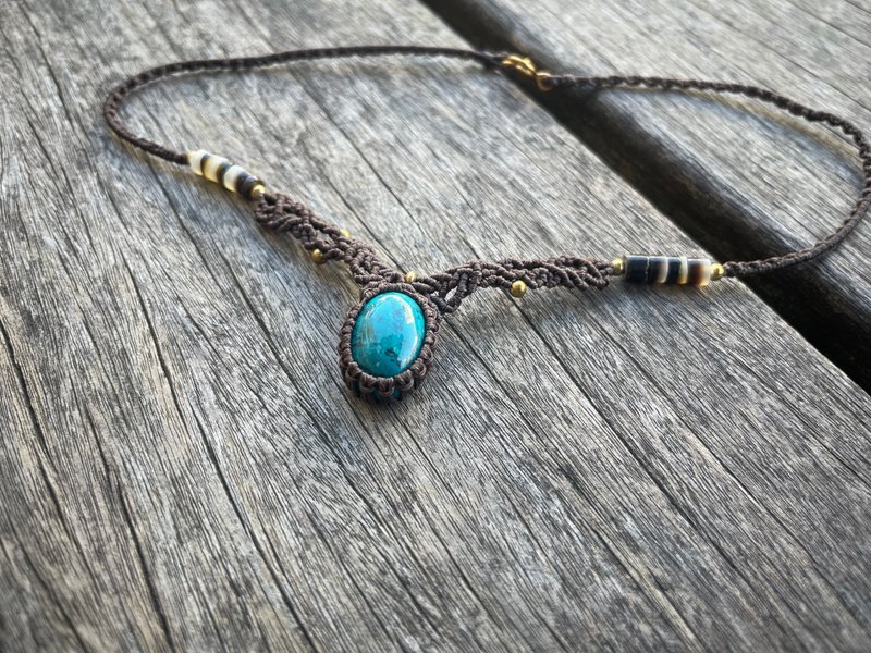 Phoenix Stone braided necklace - Necklaces - Semi-Precious Stones Green