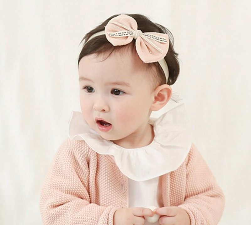 韓国の良い一日の開花/幸福の王子ジュリエットの赤ちゃんの子供のヘアバンド - スタイ - コットン・麻 ピンク