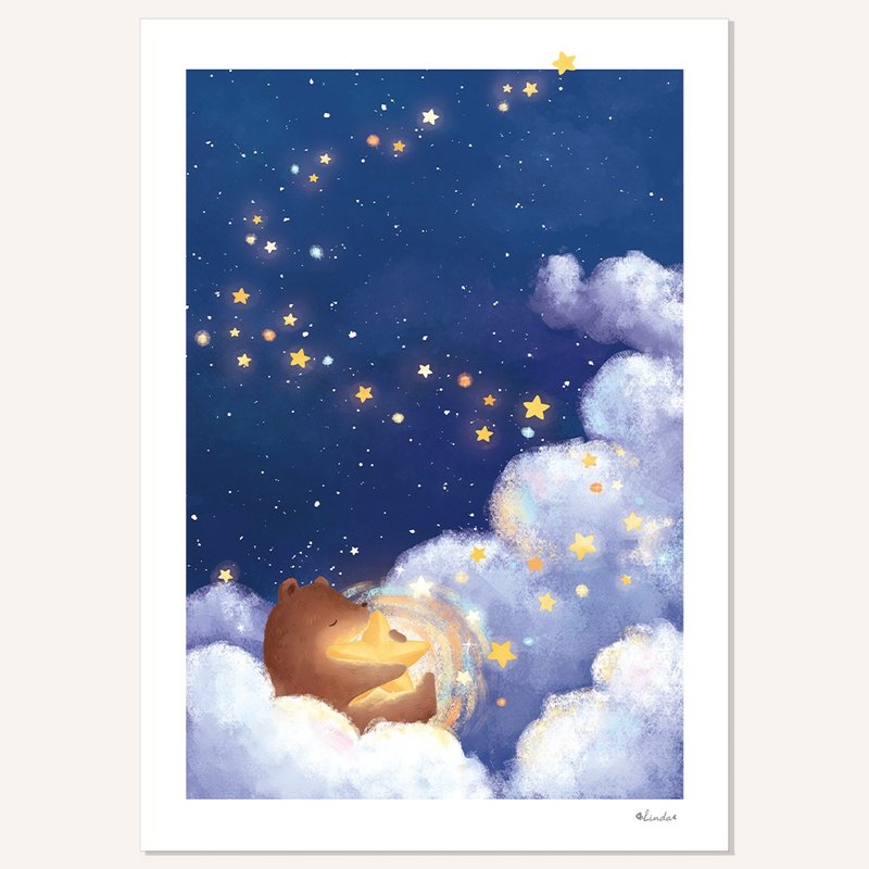 印刷裝飾畫 掛畫 無框畫【星星夜燈】 - 海報/掛畫/掛布 - 紙 多色