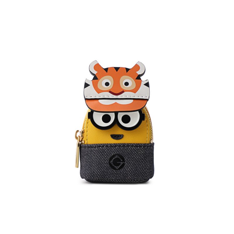 Minions Leather Nano Crossbody & Shoulder Handbag - กระเป๋าแมสเซนเจอร์ - หนังแท้ สีเหลือง