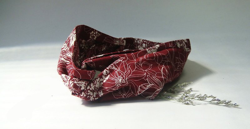 Spring & Summer Appetizers - Raspberry Jujube Flower Salad - Amorous Double Ring Handmade Elastic Hair Band - Hair Accessories - Cotton & Hemp Red