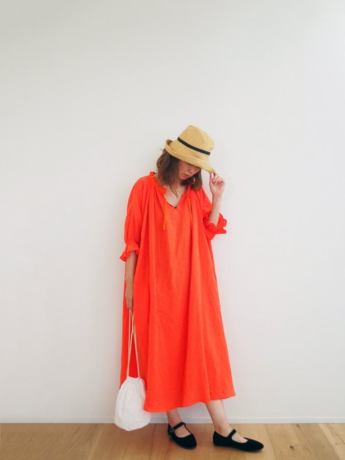 pongee French linen canvas one-piece