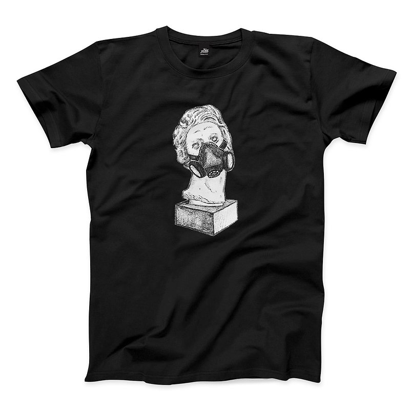 Future Statue-Black-Unisex T-shirt - เสื้อยืดผู้ชาย - ผ้าฝ้าย/ผ้าลินิน สีดำ