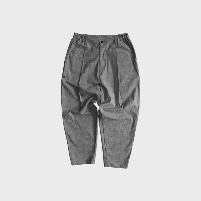 DYCTEAM - Pocket check length trousers (gray) - 男長褲/休閒褲 - 其他材質 灰色