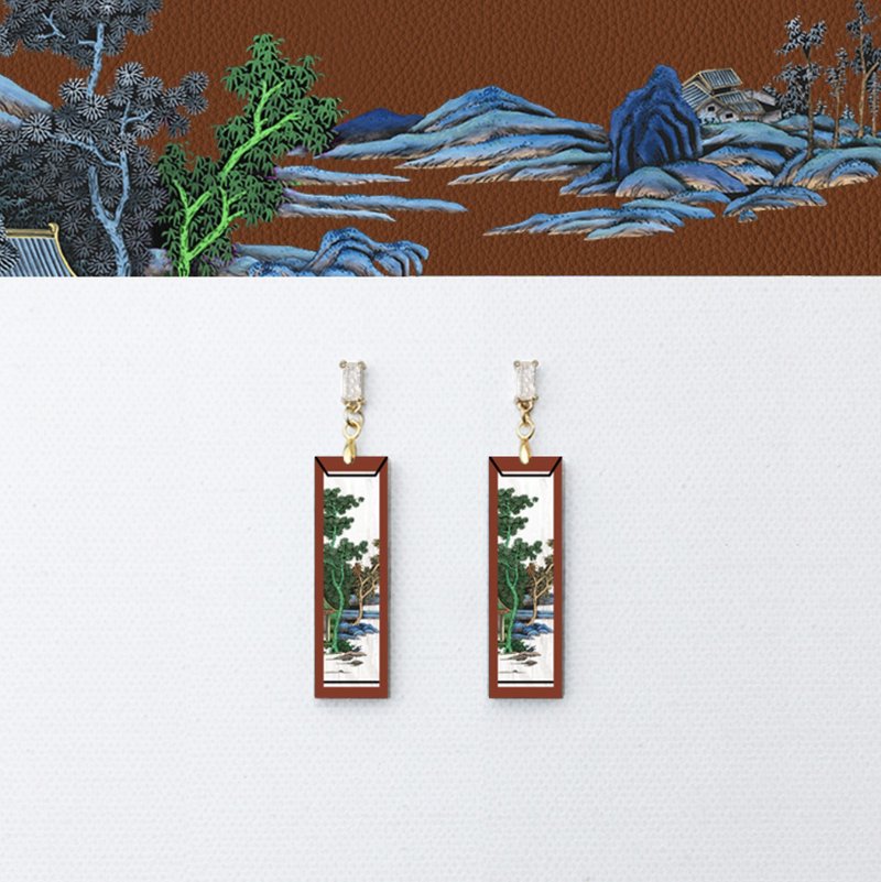 咖樹 紫禁城系列 油畫肌理耳環 - 耳環/耳夾/耳骨夾 - 其他材質 多色