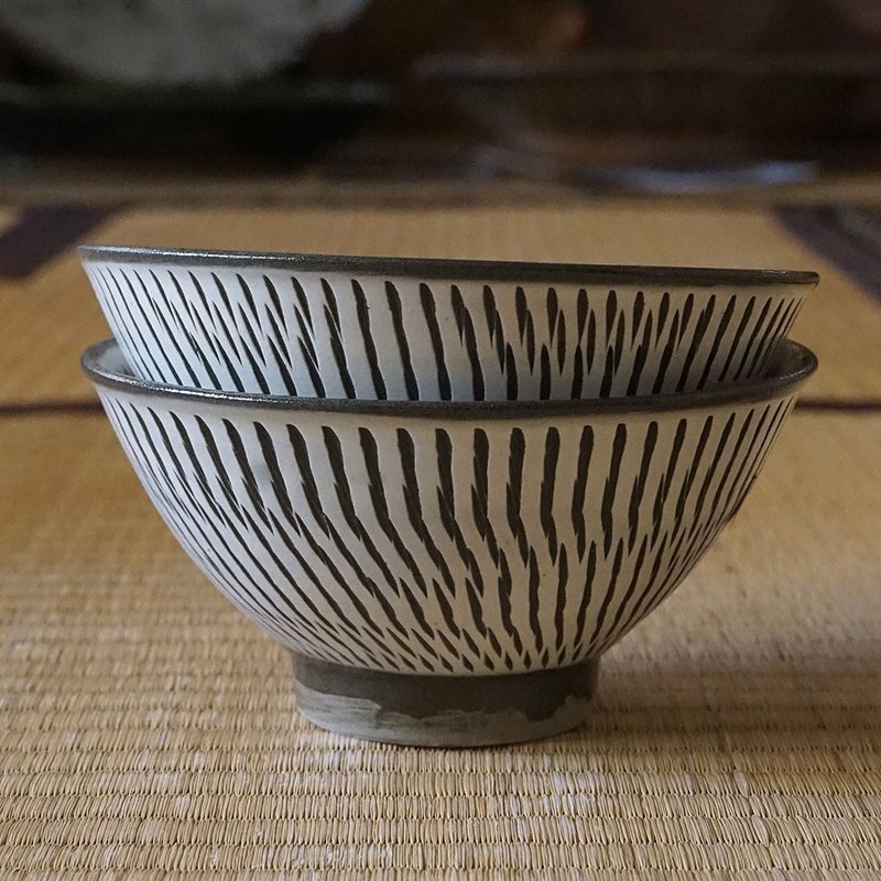 小鹿田燒飛鉋飯碗 - 碗 - 陶 