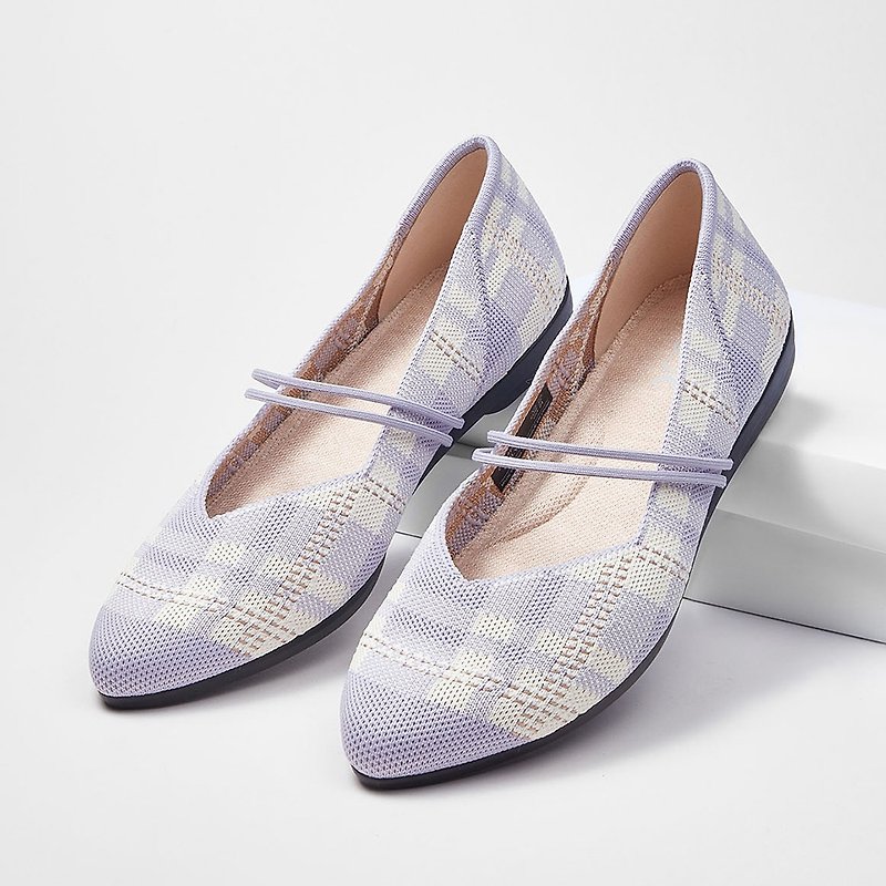 Clueless Flats Purple Plaid - Mary Jane Shoes & Ballet Shoes - Polyester Purple
