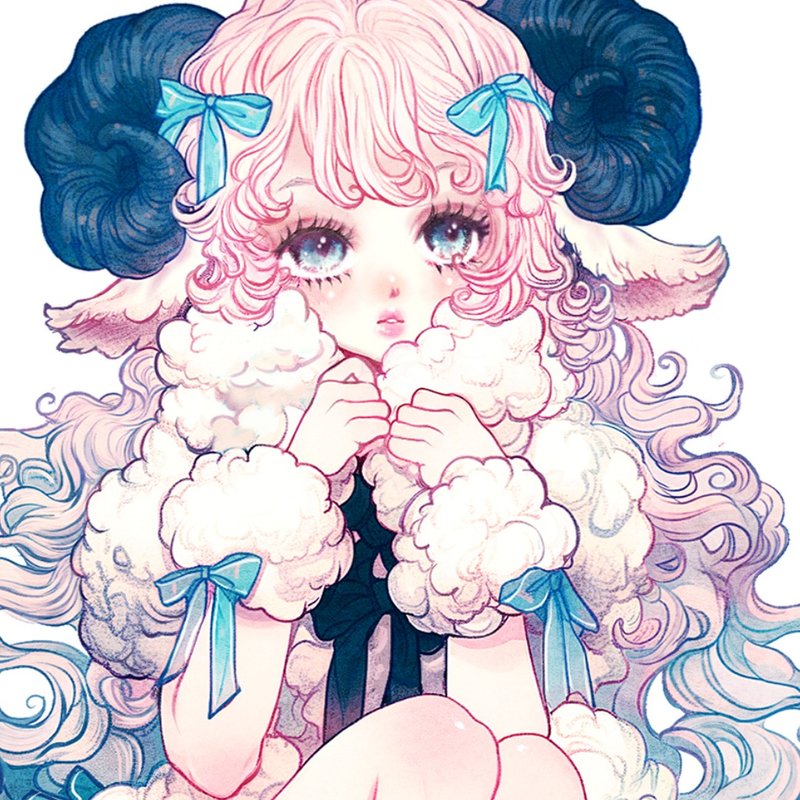 オリジナルステッカー【counting sheep B】 - 貼紙 - 紙 