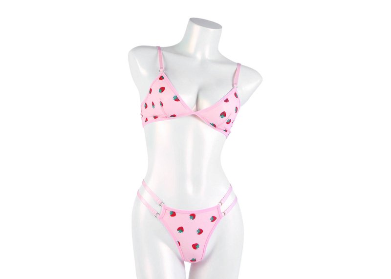 Strawberry Lingerie Set - 女內衣褲 - 其他材質 粉紅色