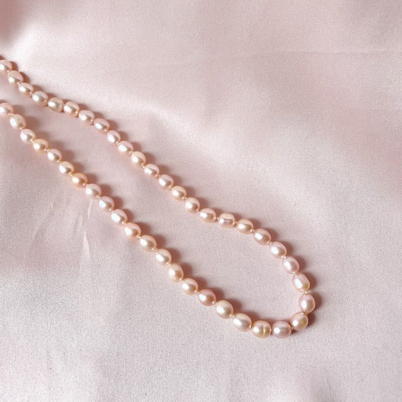 淡雅清新橢圓形天然珍珠系列【畢業禮物】 - 項鍊 - 珍珠 多色