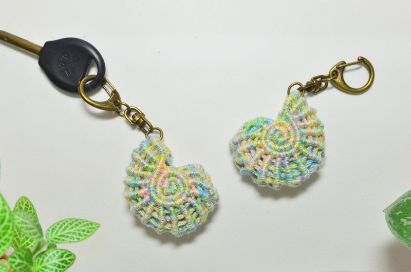 編織小貝殼立體掛飾鑰匙圈DIY材料包 - 編織/刺繡/羊毛氈/縫紉 - 棉．麻 
