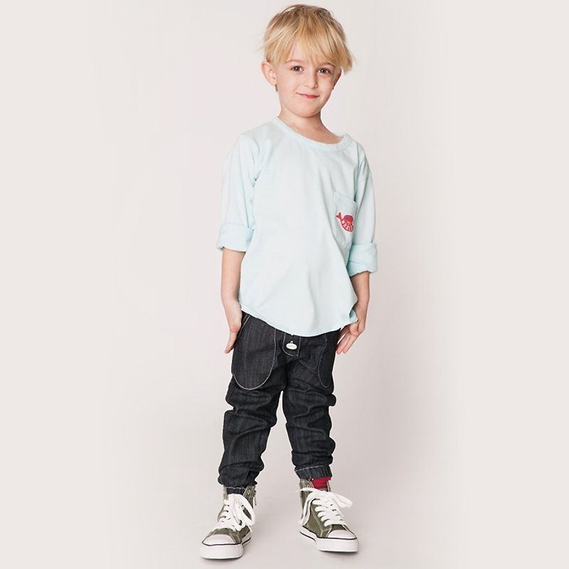 【Lovelybaby北歐童裝】瑞典有機棉軟牛仔褲2歲至10歲 - 男/女童長褲/短褲 - 棉．麻 藍色