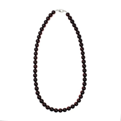 正佳珠寶 Gemsrich Jewelry 【正佳珠寶】琥珀血珀 頂級全淨晶體 7.8-8.2mm 血珀項鍊 925銀白