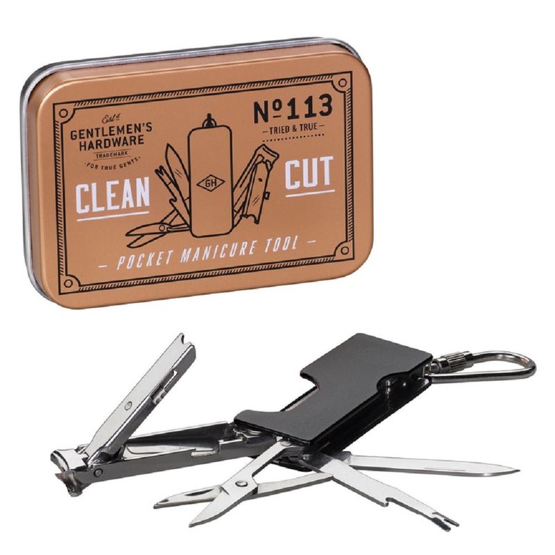 【Gentlemen's Hardware】口袋隨身指甲刀工具組 - 露營用品 - 不鏽鋼 黑色