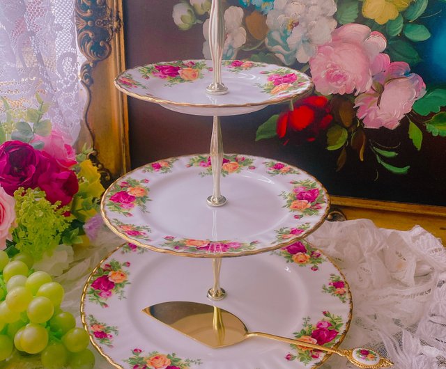 ロイヤルアルバート オールドカントリーローズ 2段ケーキスタンド