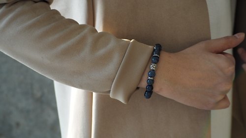 RIOT 藍紋石精鋼手鏈|天然晶石|刻字|男士首飾|情侶款|簡約工業風|手環