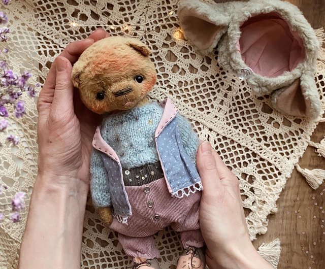 アーティストぬいぐるみかわいいテディベア、OOAK、ぬいぐるみ