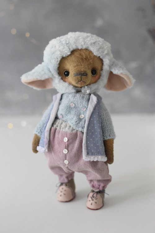 アーティストベア ぬいぐるみ OOAK テディ 海外作家様 イエローブラウンベア アーティストベア ぬいぐるみ OOAK テディ 海外作家様 イエロー