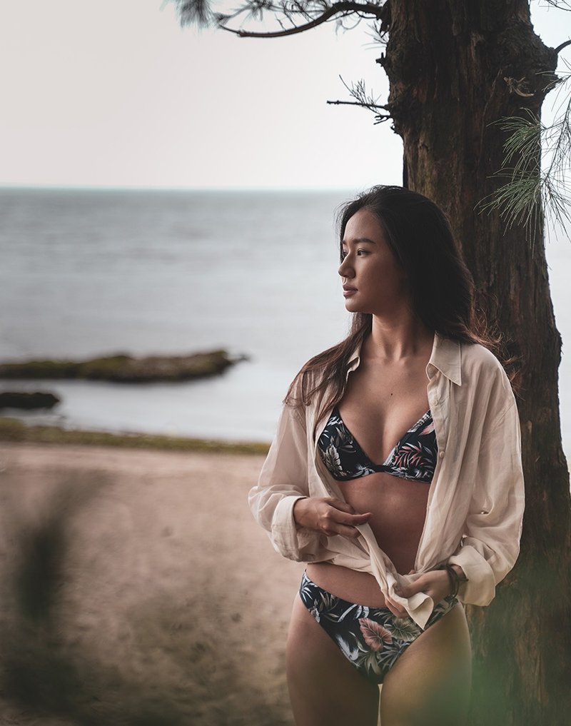 Haolang 仲夏之葉比基尼上衣/Bikni TOP - 女泳衣/比基尼 - 聚酯纖維 