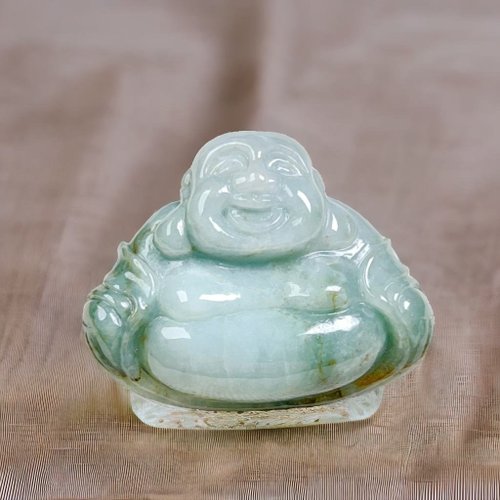 瓔珞翡翠 飄花翡翠彌勒佛項鍊 | 天然緬甸玉翡翠A貨 | 送禮