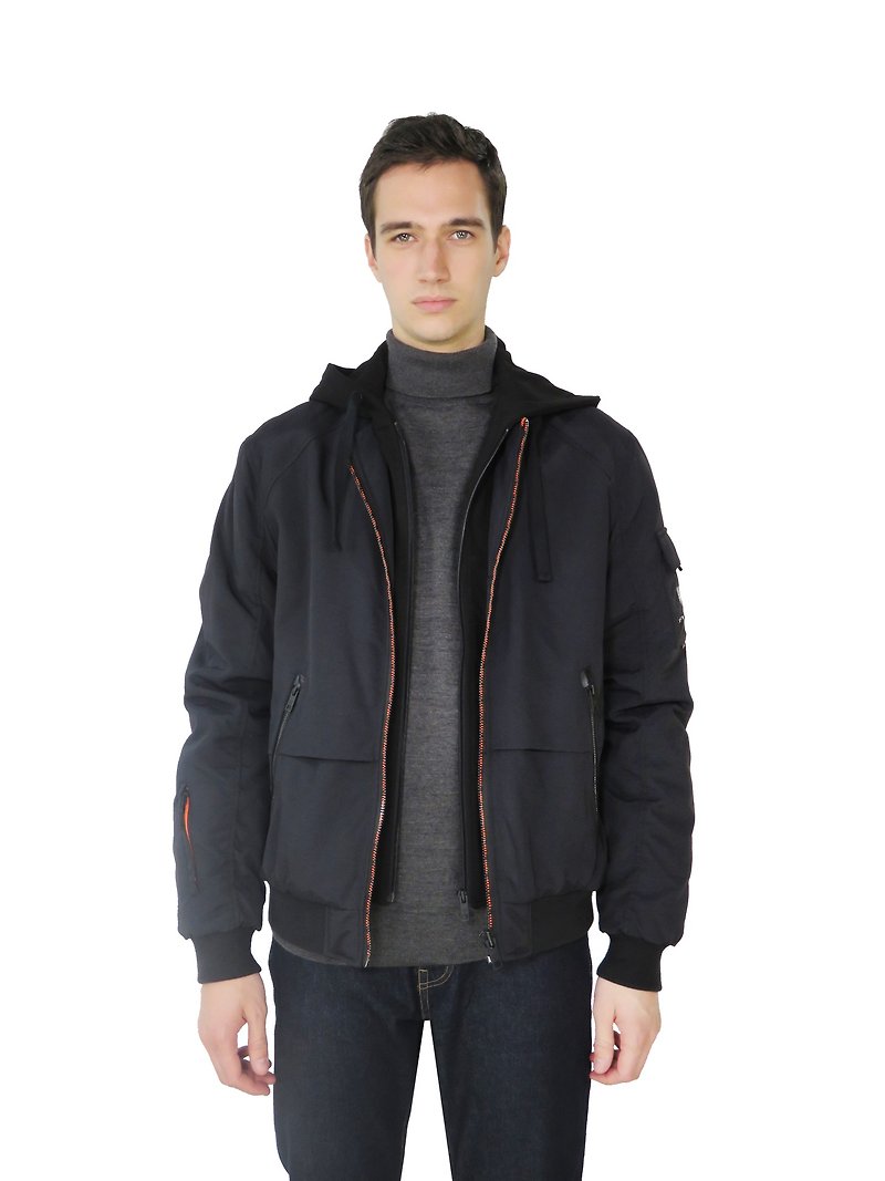 East Pole men's autumn and winter 11 pockets multifunctional hooded bomber jacket - เสื้อโค้ทผู้ชาย - วัสดุอื่นๆ 