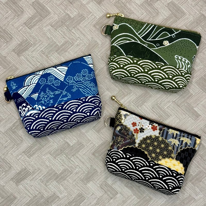 Three-dimensional fabric mini zipper bag (with wrist strap) coin purse storage - Coin Purses - Cotton & Hemp Multicolor