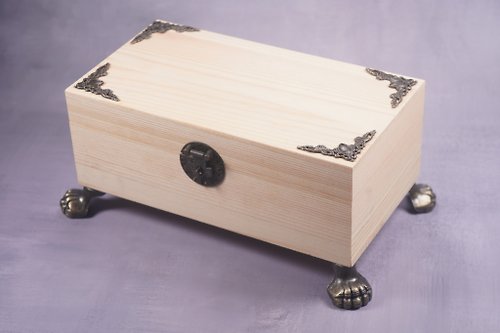 移動的金工教室-輕鬆學錫雕 原木DIY高腳收納盒(附鎖頭)
