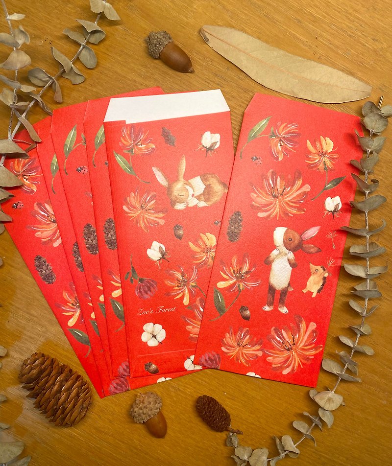 Zoesforest Blooming Prosperity 2023 Year of the Rabbit Red Packet - ถุงอั่งเปา/ตุ้ยเลี้ยง - กระดาษ สีแดง