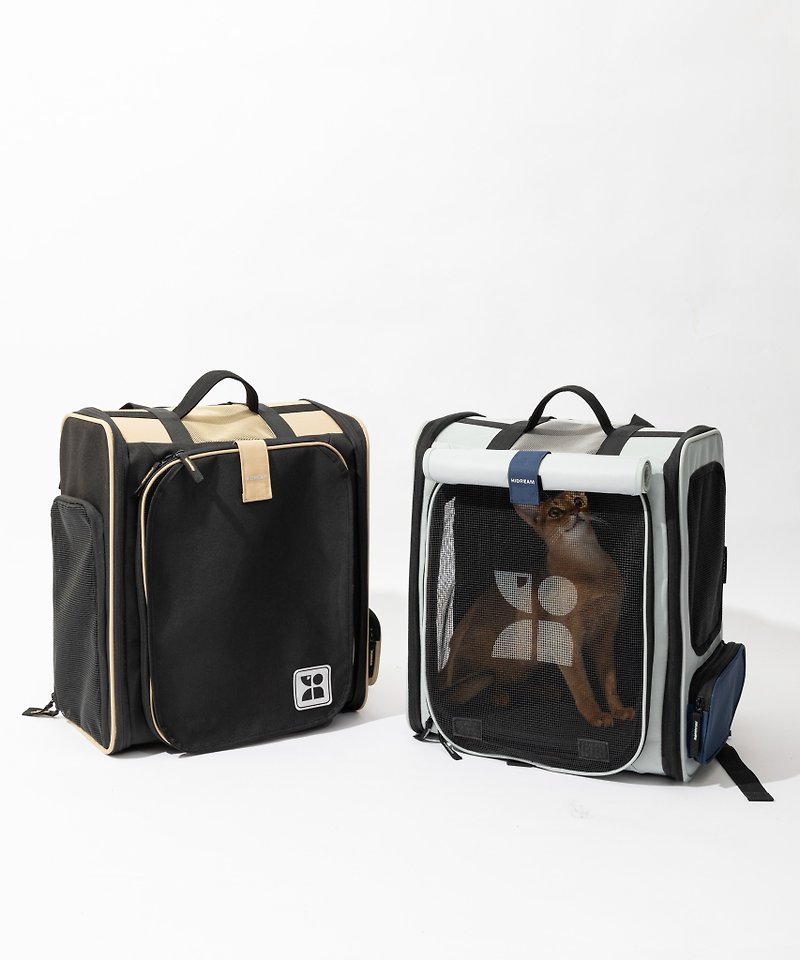 Cat bag pet outing bag backpack space large tent design pet backpack - Pet Carriers - Waterproof Material Gray