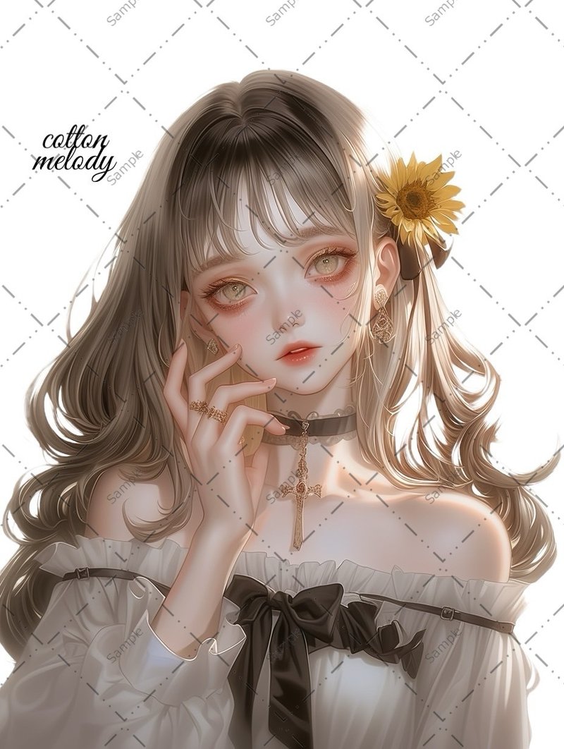 original sticker no.1325 人物ステッカー オリジナルステッカー 人物ステッカー 女の子ステッカー オリジナル人物ステッカー - 貼紙 - 紙 