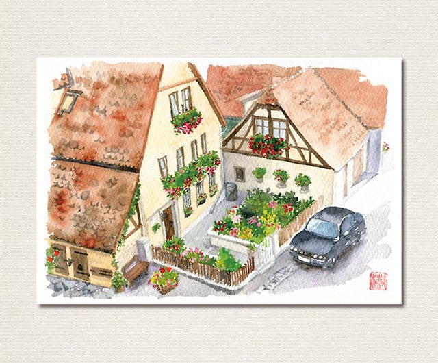 水彩画ポストカード10枚セット/花咲く風景A - ショップ ~atelier Le