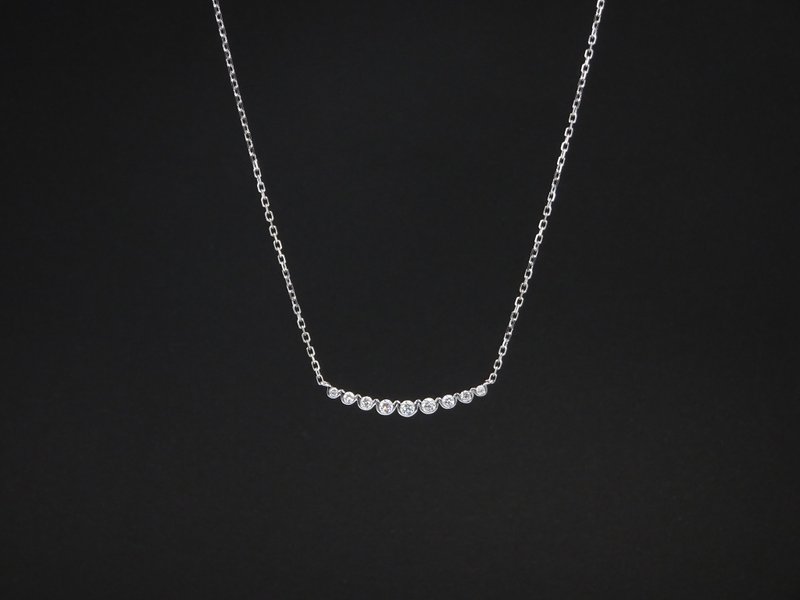 Peninsula系列 天然鑽石微笑18K金套鍊【仁愛精品店】 - 項鍊 - 鑽石 白色