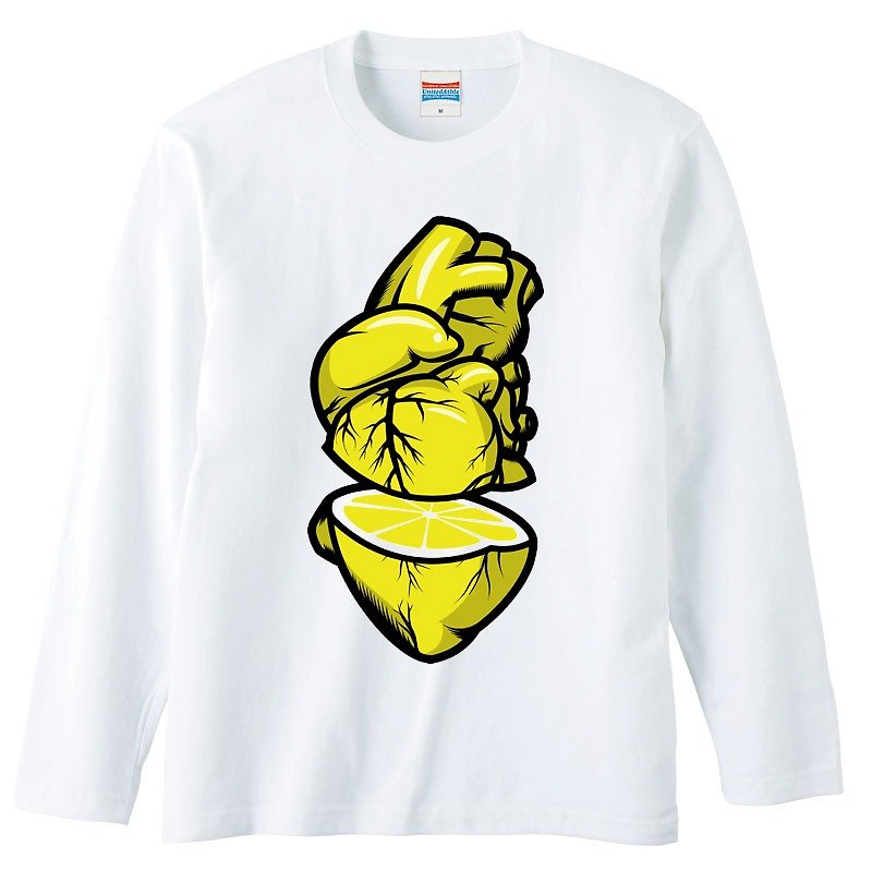 Long Sleeve T-shirt / Fresh heart - Men's T-Shirts & Tops - Cotton & Hemp White
