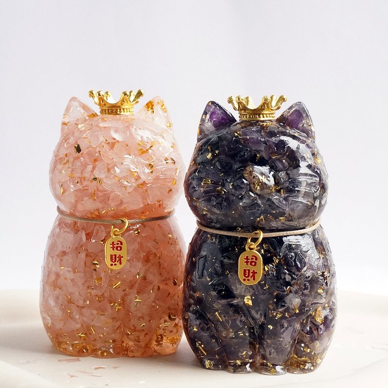 【Hourrae荷萊】開運招財貓 水晶擺件 - 擺飾/家飾品 - 水晶 多色