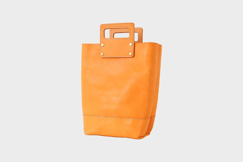Hand Tote Bag | Custom Leather | Custom Typing | Genuine Leather | Vegetable Tanned Cowhide - กระเป๋าถือ - หนังแท้ 