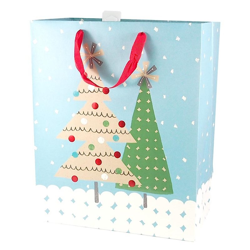 Snowflake Christmas Gift Bag under the Blue Sky [Hallmark-Gift Bag/Paper Bag Christmas Series] - Gift Wrapping & Boxes - Paper Blue