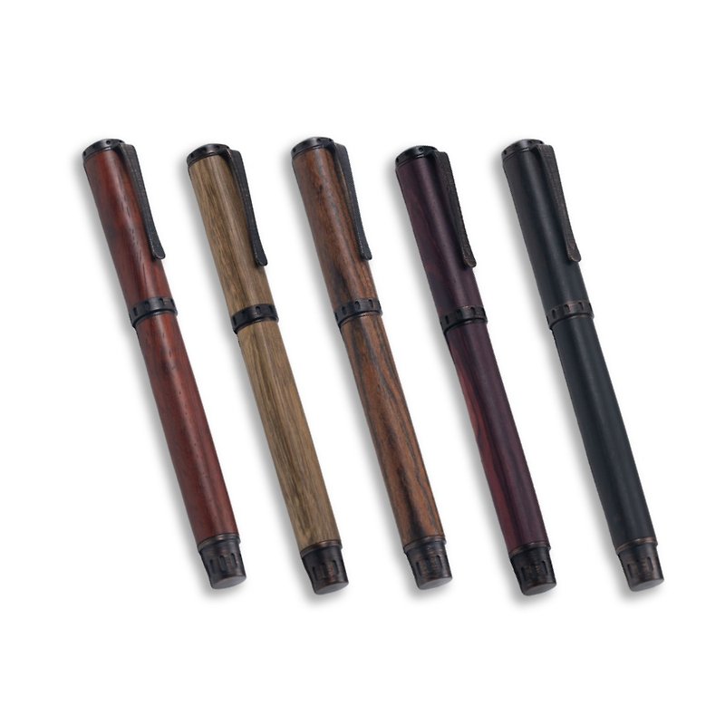 Tender series wood ballpoint pen (with cap removed) | Imported wood customized in Chinese and English - Fountain Pens - Wood Brown