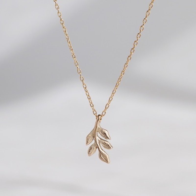 Foliage tiny necklace   P087K10 - 項鍊 - 其他金屬 金色