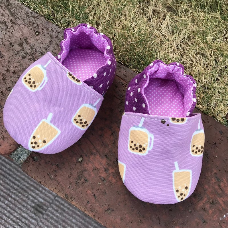 Pearl Milk Tea Toddler Shoes-Purple - Baby Shoes - Cotton & Hemp 