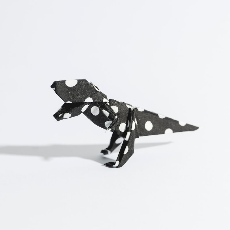\花ティラノサウルス/折り紙飾りブラック小グループ_ - ネックレス - 防水素材 ブラック