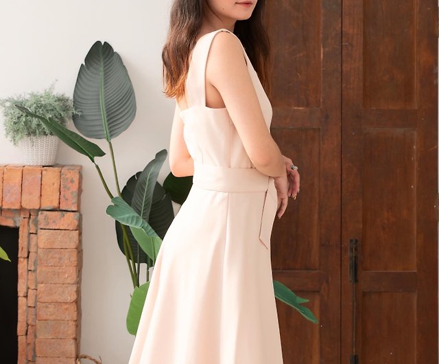 cream colored dress