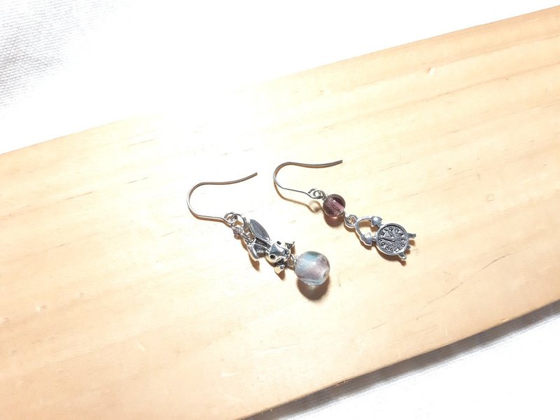 Grapefruit Forest Glass-Fantasy Journey-Asymmetrical Glass Earrings - Earrings & Clip-ons - Colored Glass Multicolor