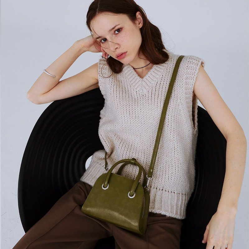 韓國製 MUR FLING MICRO Vegan Leather 包包 ( CRINKLE KHAKI) - 側背包/斜背包 - 環保材質 